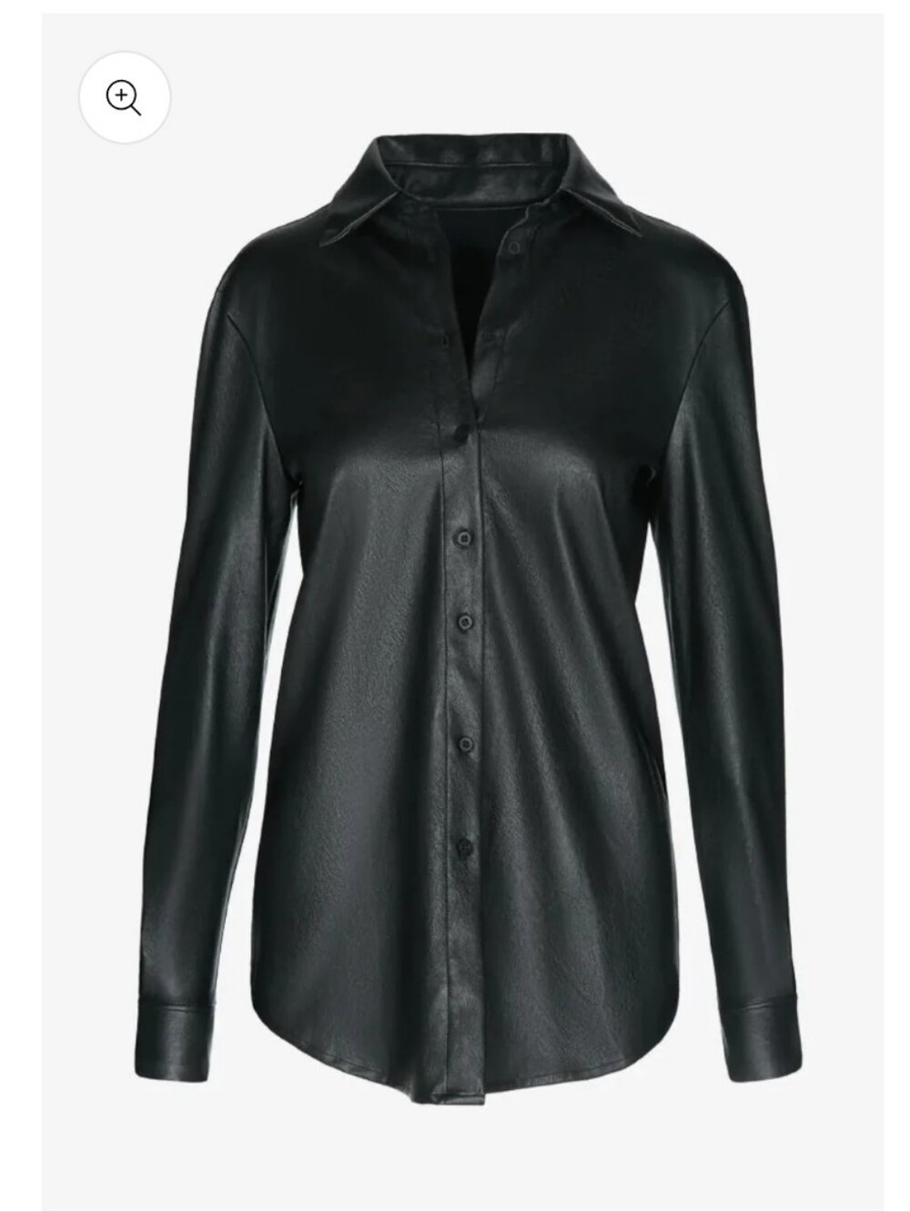  Commando Lightweight Faux Leather Oversized Button Down Shirt